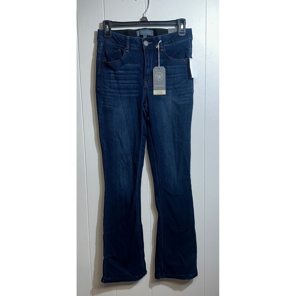 Wit & Wisdom Absolution High Rise Itty Bitty Boot Jeans Blue Petite 0P NEW w/Tag